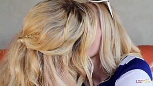 Blonde Lesbian Fingers Girlfriend to Multiple Orgasms