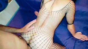skinny milf wife in lingerie stockings opens up in bedroom for pov anal pussy experimentation