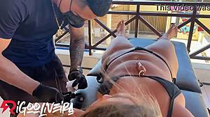 Blonde Teen Trades Smooth Body for Tattoo in Amateur Deal