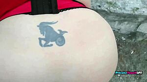 Chubby Russian Cosplay Girl Bent Over for Outdoor Doggystyle Creampie