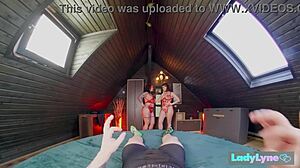 I feel so used when lady lyne and sabien demonia catch me in wrong room and fuck every hole like their toy