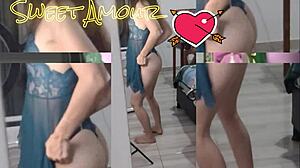 i slip into sexy lingerie just for you crotchless panties revealed