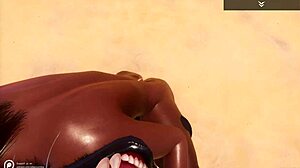 Big Juicy Ass Black Milf Indra Fucks Wolf Costume Man Hard, Squirts on Dick