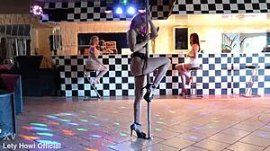 Noochka seduces Marie Lumacarie into lesbian kissing fingering squirting toy play party