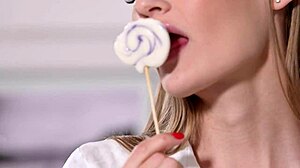 cosplay cutie tiffany tatum trades lollipops for intense cock session