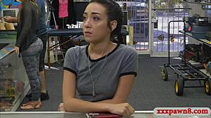 whoa this tight petite babe pawns pussy then gets smashed hard in garage