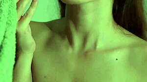 her natural tits gleam beautifully under thick cum coverage
