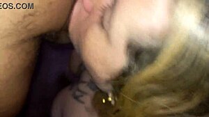 Eye-Level Slut Deepthroats Cum: Blonde Latina Swallows Every Drop POV