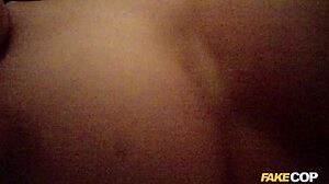 cop pounds huge cock into cam babe's tits by the christmas tree!