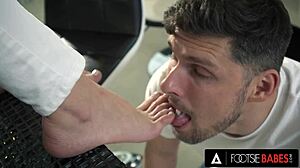 footsie babes kaisa milks monster cock with perky tits and feet 👠💦