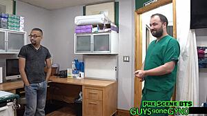Angel Ramiraz's Tampa uni gyno exam shows prostate play and flopping dicks backstage