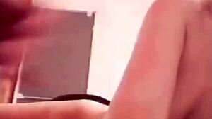 voyeur catches guy struggling with his woman's intimate moment
