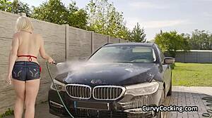 soapy car wash uh led to monster cock titty fuck and pounding