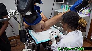 Angel Ramiraz's Tampa uni gyno exam shows prostate play and flopping dicks backstage