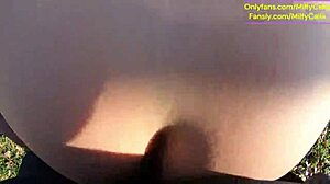 Tight leather pants no panties led to my wet car blowjob then rough forest fuck