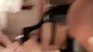 voyeur catches guy struggling with his woman's intimate moment