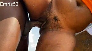 damn this curvy asian's fat ass bounces wild on beach during rough monster cock pounding n squirting