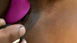 black beauty moans loud as tongue dives deep into her dripping pussy on movie night part two