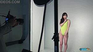 ASIAN MINX DELIVERS SLOPPY DEEPTHROAT BLOWJOB AT AUDITION!