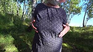 omg my girlfriend fucks this milf doggystyle in forest with huge ass shaking in panties... big boobs pov