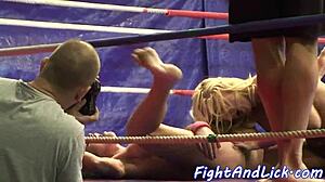 what if her european rival's touch turns wrestling into secret lesbian caresses?