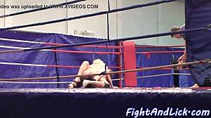 what if her european rival's touch turns wrestling into secret lesbian caresses?