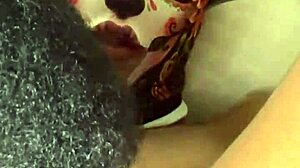 black beauty moans loud as tongue dives deep into her dripping pussy on movie night part two