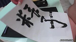 renka shimizu sucks dick then writes with pencil in uncensored scene