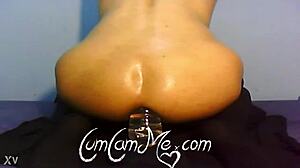 BIG ASS TEEN RIDES WATER BOTTLE DEEP IN HER TIGHT ASS!