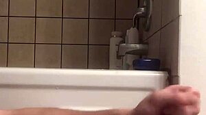 Steamy solo play builds to a hot cumshot right before stepping into the shower