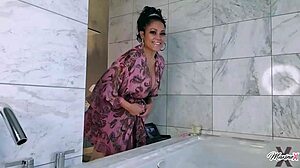 oh man that hot asian maxine x soaks her pussy in bubble bath bliss