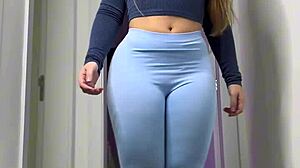 damn this big ass in leggings just came over for goodnight cuddles.