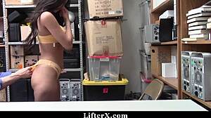 Mall cop catches sophia leone stealing in shop then rips clothes for garage doggystyle punishment - lifterx