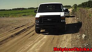 Stranded Teen Bent Over and Hardfucked Rough in Stranger's Van