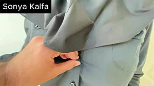 boss bends hijab secretary over at home for first-time pov doggystyle pounding her big ass and natural tits
