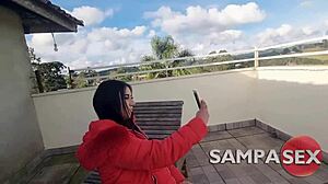 Ninfeta Natty Hot Bisexual Anal Menage Pounds Morena's Tight Ass Till She Swallows All Cum