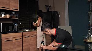 Embarrassed Stepbrother Slides into Slim Stepsister's Tight Bedroom Embrace