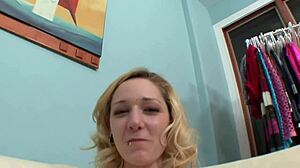 rylie richman that 18 teen amateur gets naughty fingering her shaved pussy before taking cock doggystyle in fishnets