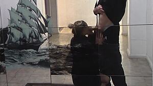 petite teen flashes nude in public then sucks cock to wild orgasm