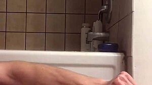 Steamy solo play builds to a hot cumshot right before stepping into the shower