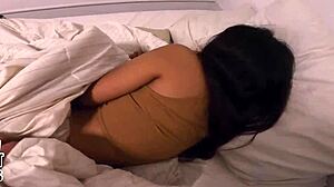 waking petite latina for shaved pussy creampie pounding