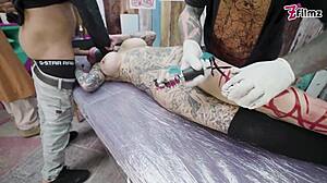 Tattoo Babe Big Tits Gaped Anal Fucked ATM