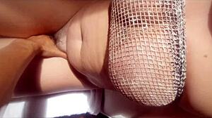 stepmom rests in chair as horny stepson jerks off huge cock and unloads cumshot facial on her big tits face