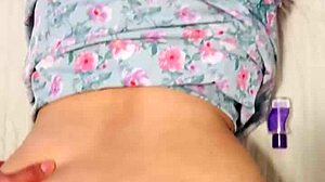 her chubby young slut bends over in fishnets and skirt as husband fucks her fat ass hard doggystyle