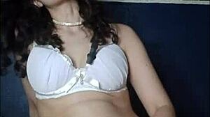she masturbates secretly while eyeing that massive throbbing dick