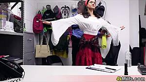 gypsy shoplifter milf caught fucked rough in backroom by stud