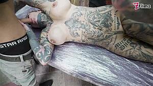 Tattoo Babe Big Tits Gaped Anal Fucked ATM