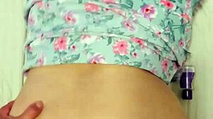 her chubby young slut bends over in fishnets and skirt as husband fucks her fat ass hard doggystyle