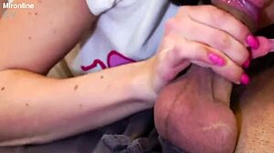 her tongue swirls pierced nipples during homemade tease