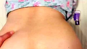 her chubby young slut bends over in fishnets and skirt as husband fucks her fat ass hard doggystyle